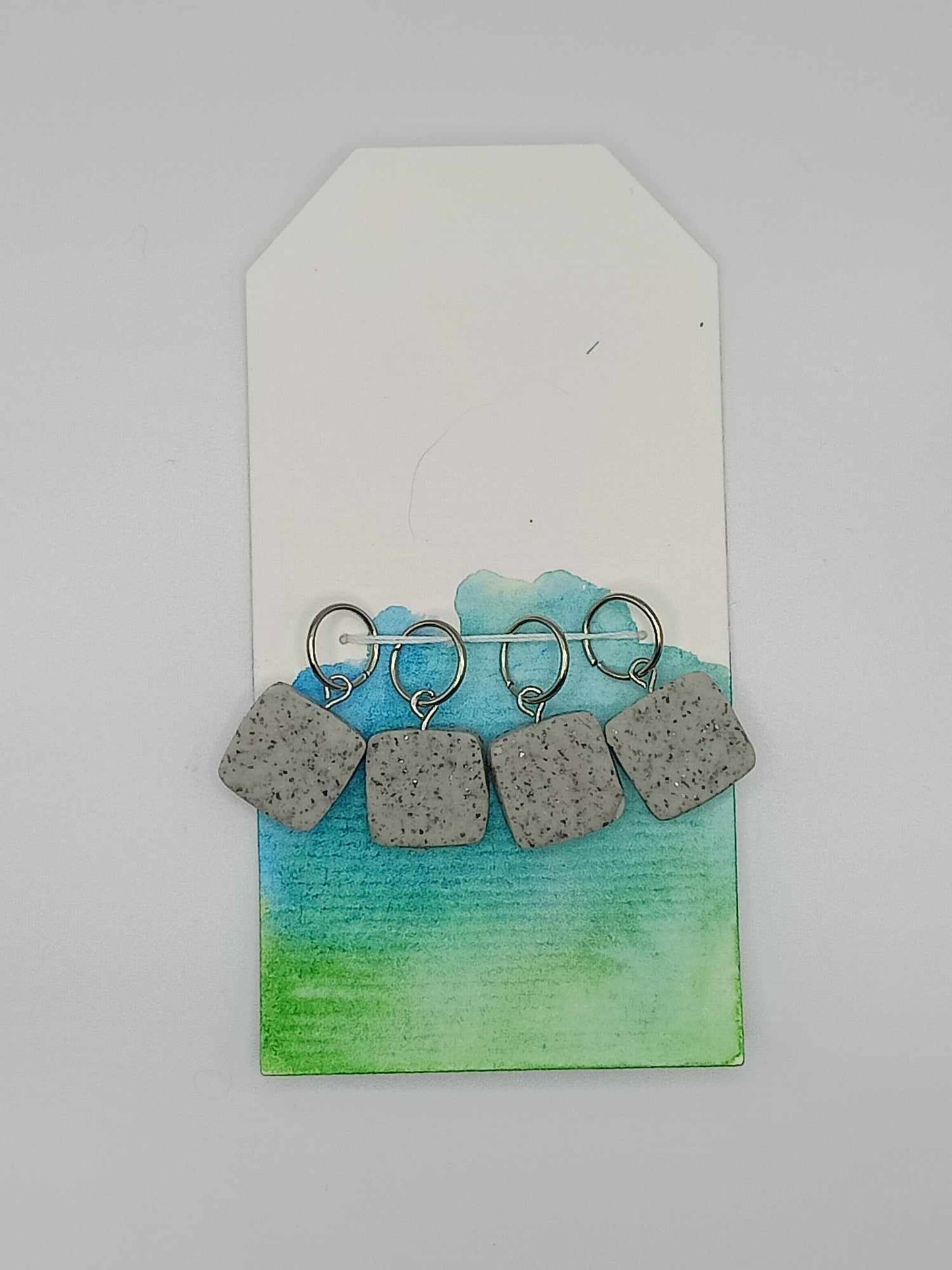 Concrete Square Polymer Clay Stitch Markers