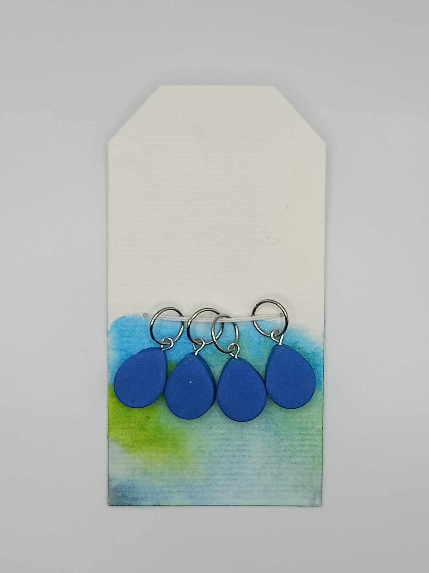 Peacock Teardrop Polymer Clay Stitch Markers