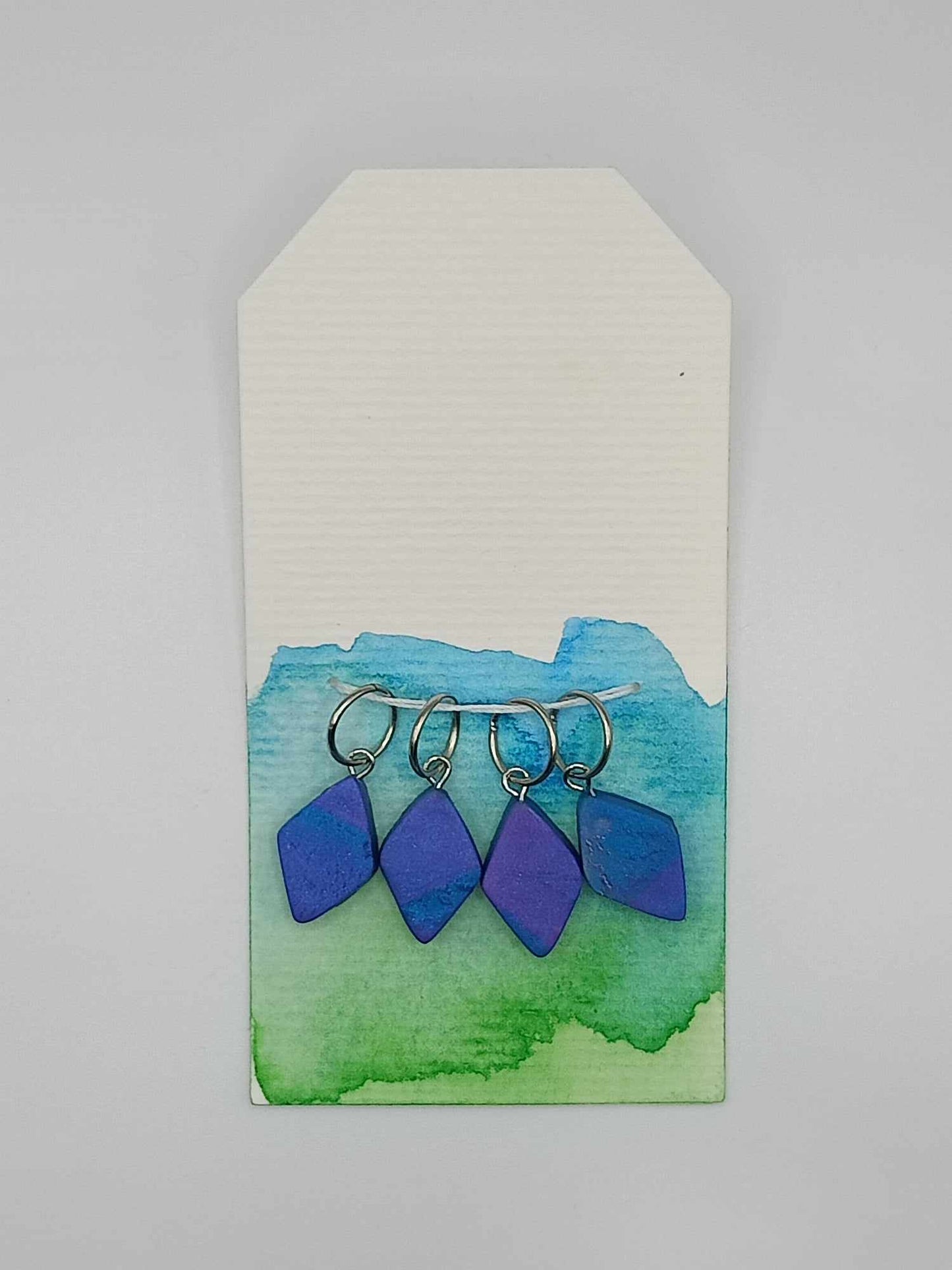 Peacock Diamonds Polymer Clay Stitch Markers