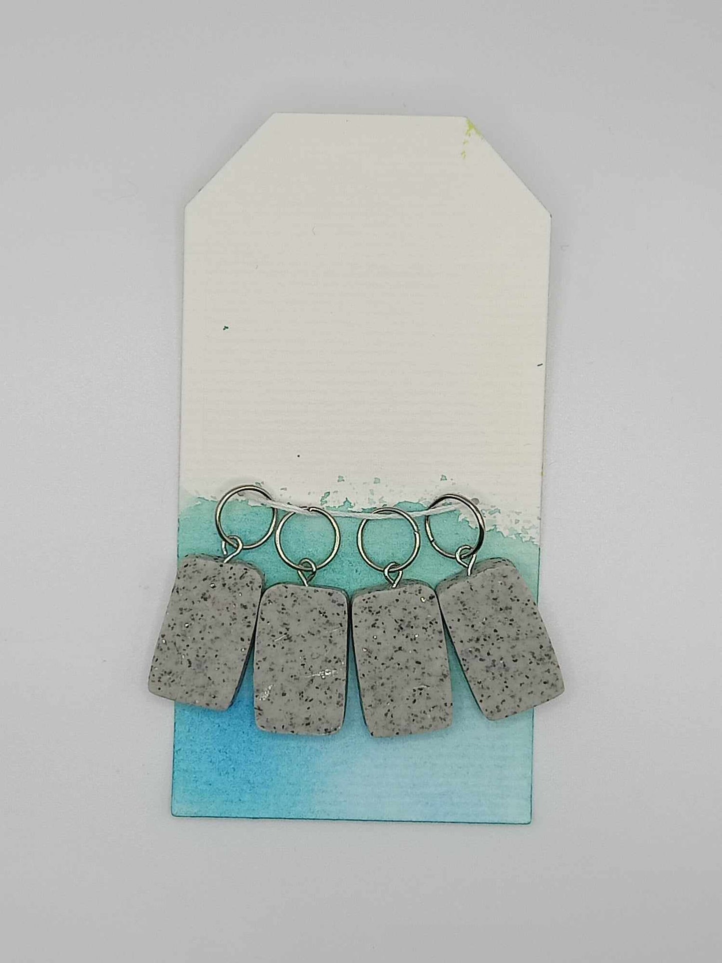 Concrete Rectangle polymer Clay Stitch Markers