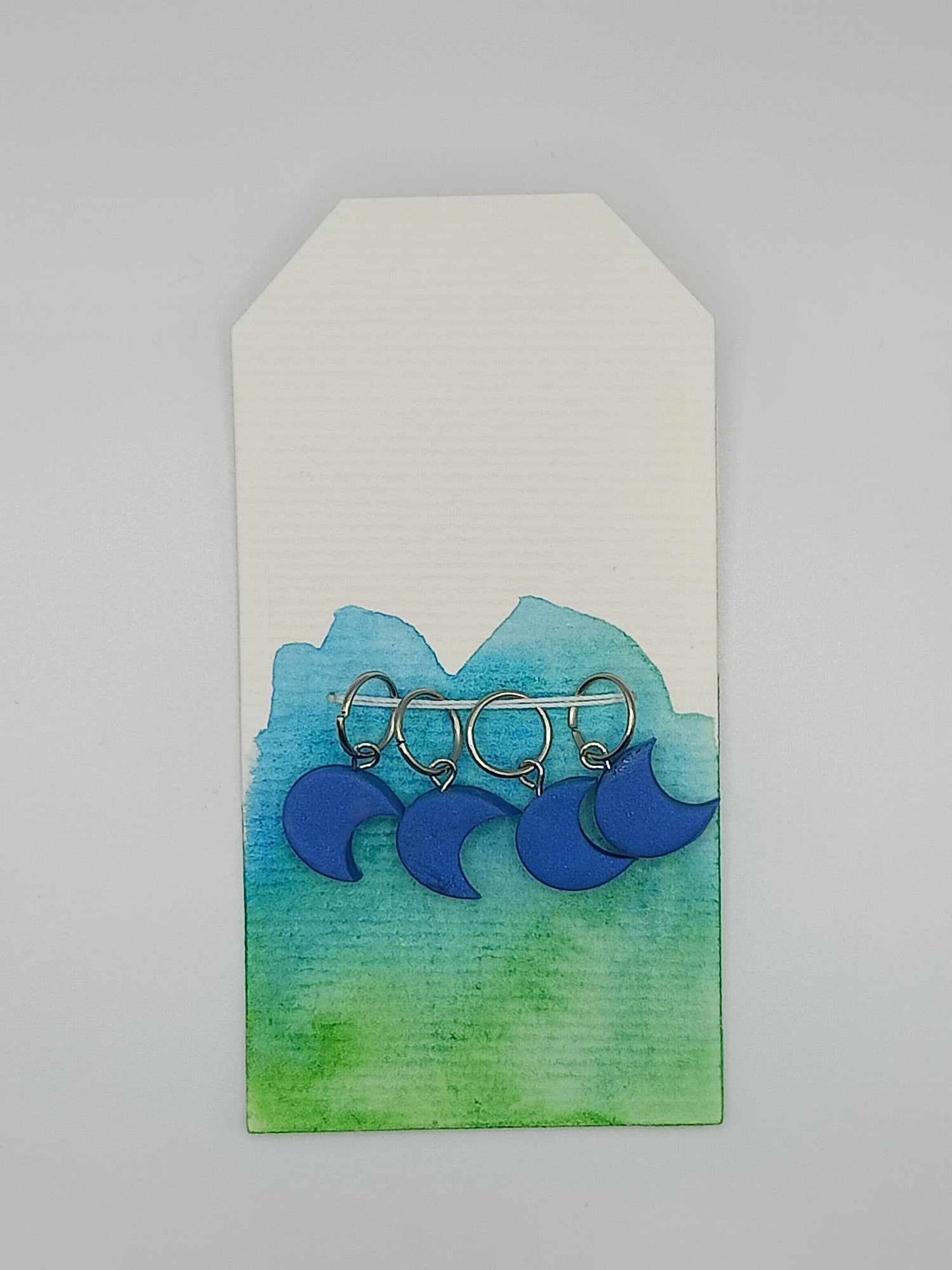 Peacock Moons Polymer Clay Stitch Markers