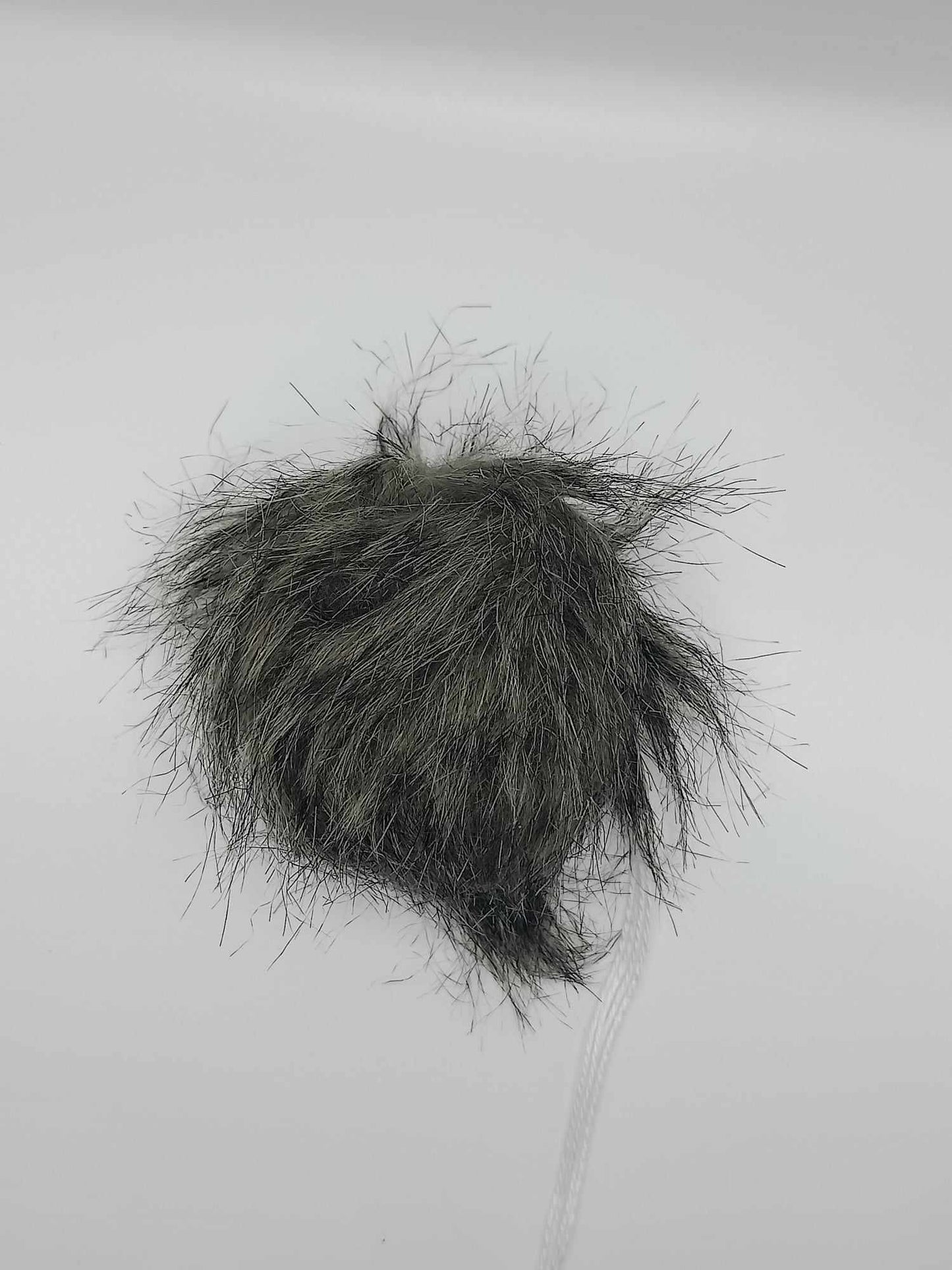 Faux Fur Pompom -dark grey