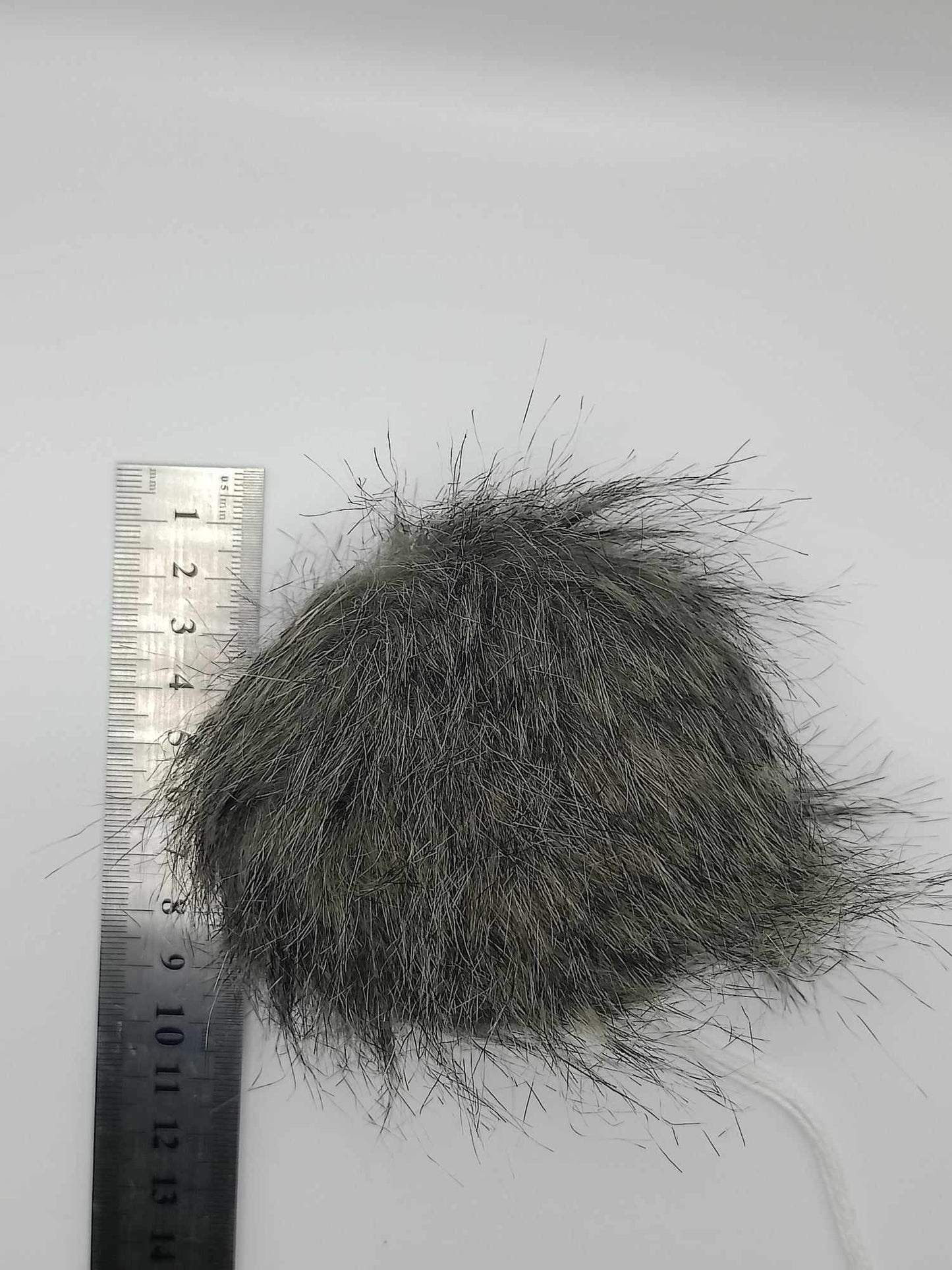 Faux Fur Pompom -dark grey