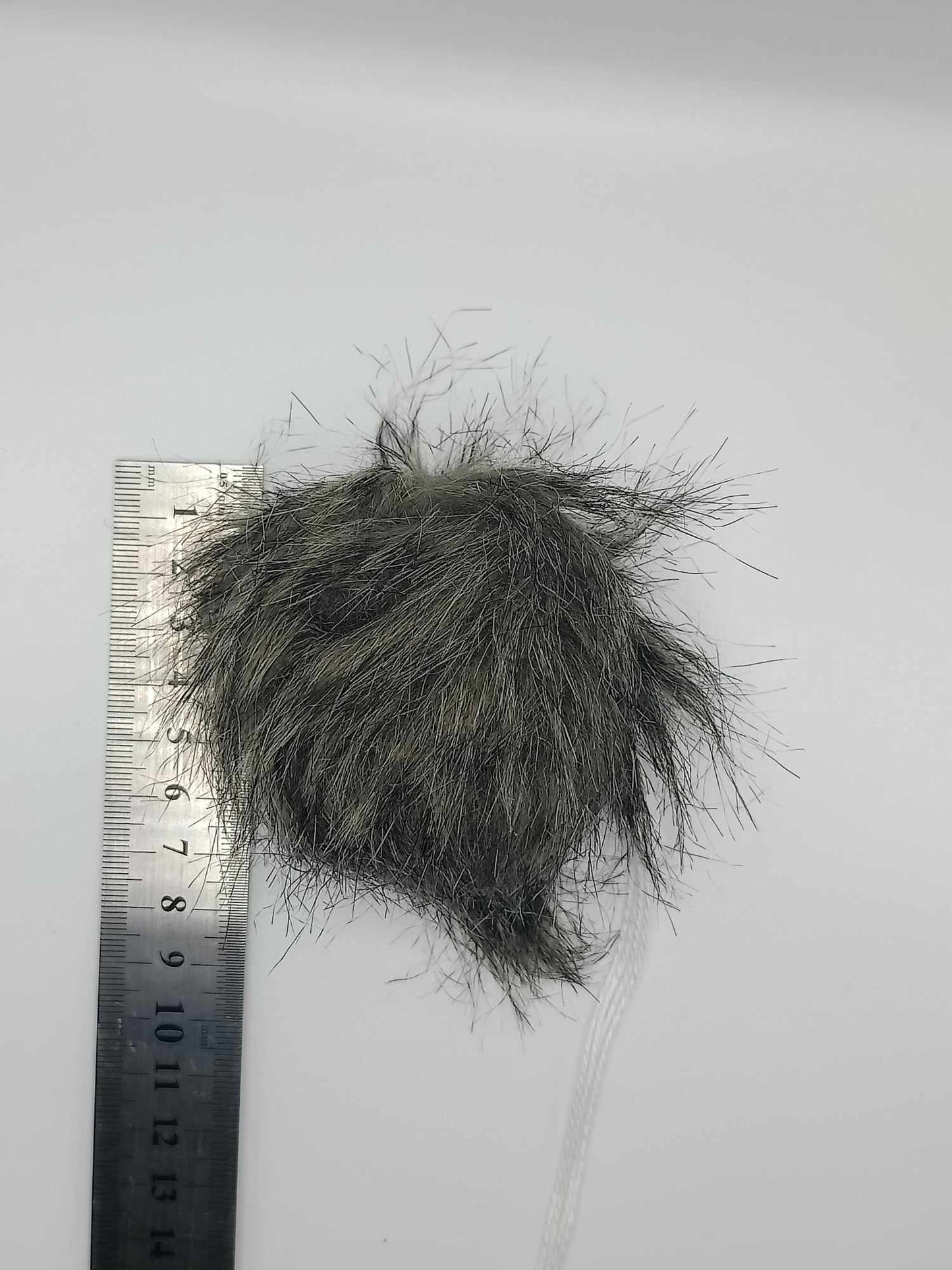 Faux Fur Pompom -dark grey