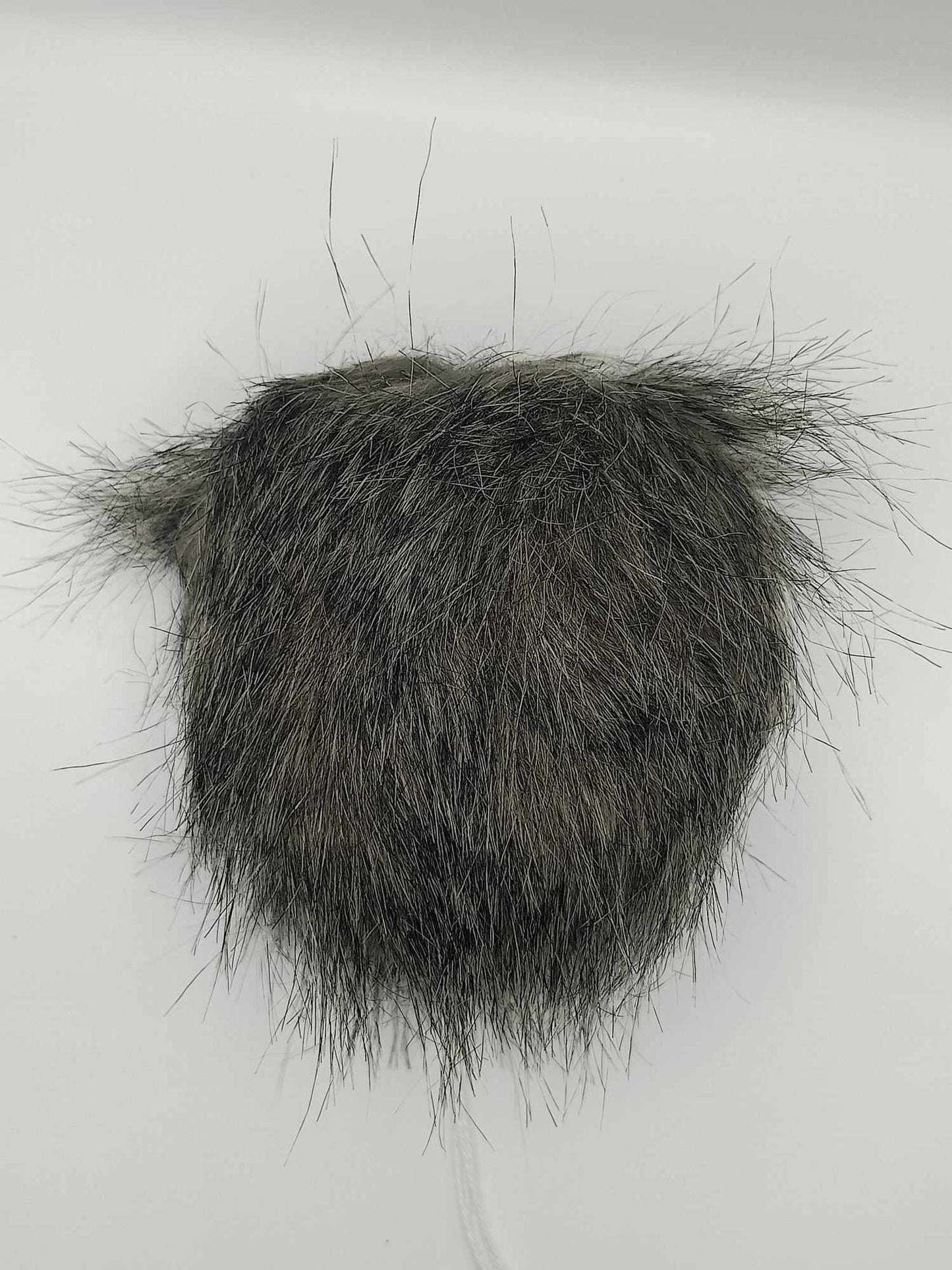 Faux Fur Pompom -dark grey