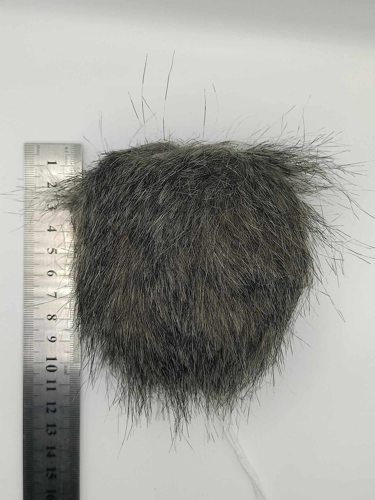 Faux Fur Pompom -dark grey