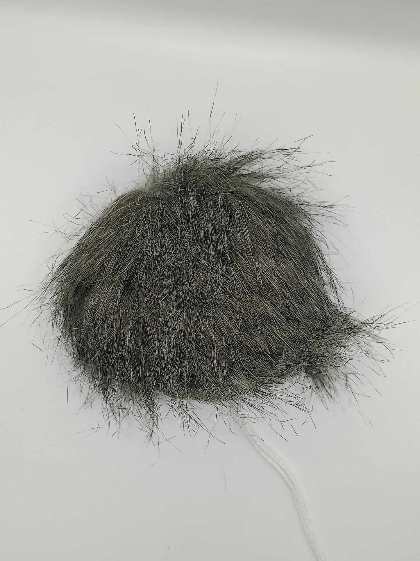 Faux Fur Pompom -dark grey